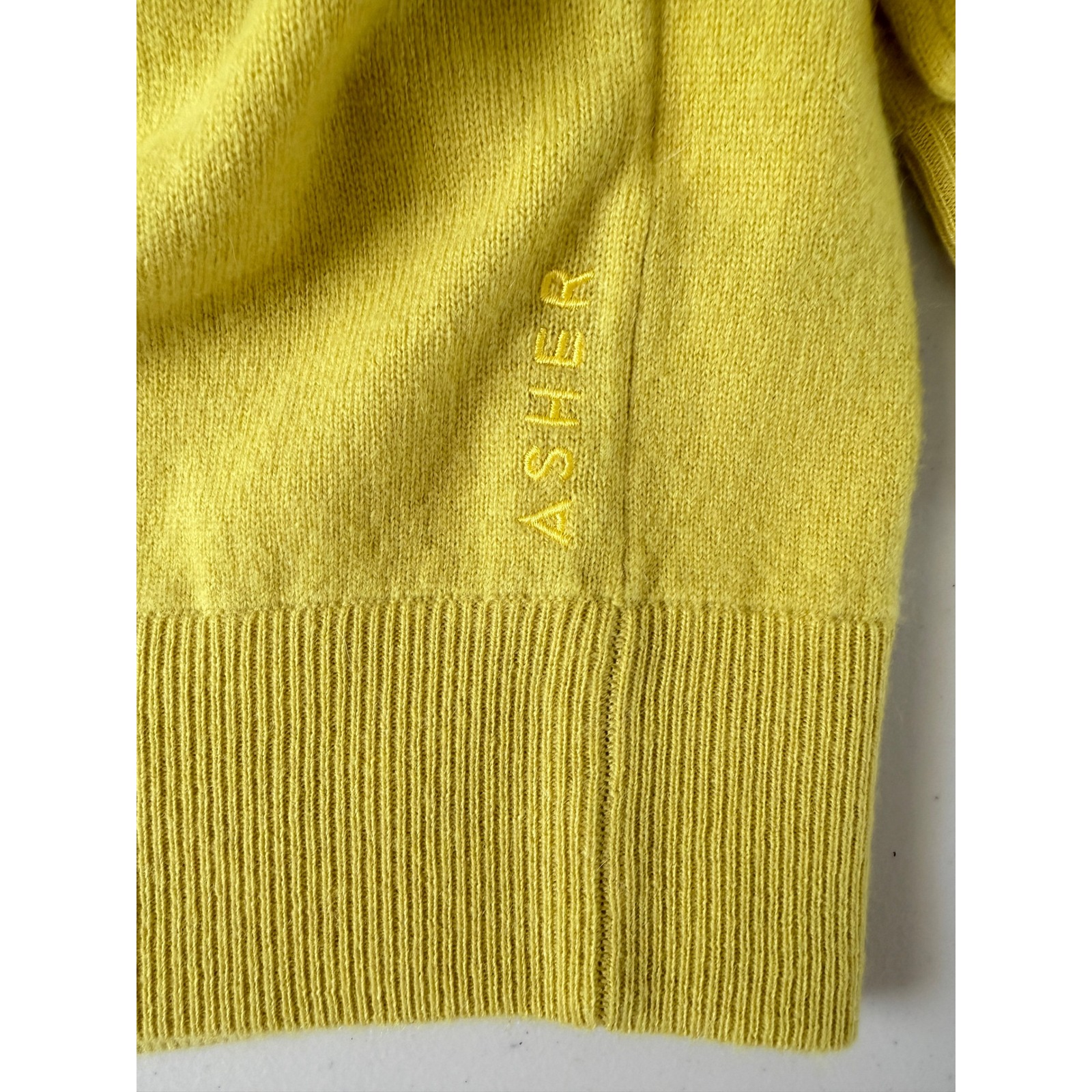 Nwot Asher Golf Mens Sero Cashmere Wool Blend Hoodie Yellow Citron Size M — image 5 of 8